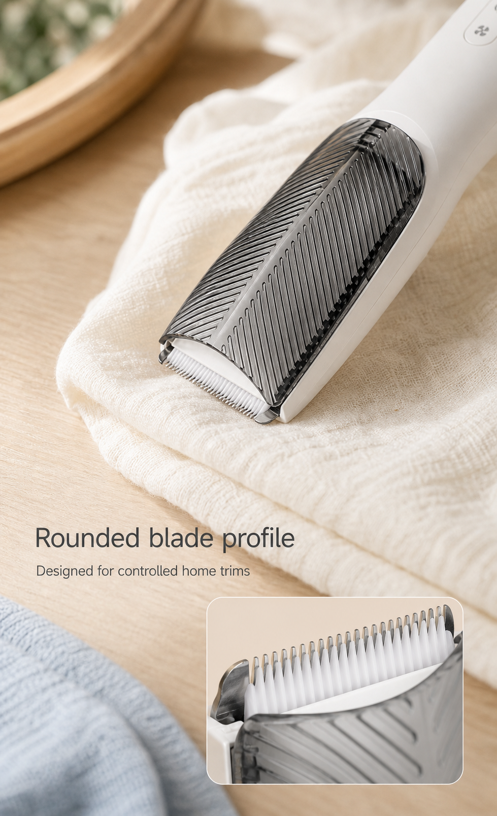 Close-up of the CW003 rounded blade profile