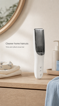CW003 hair-collecting children's clipper in a warm nursery setting